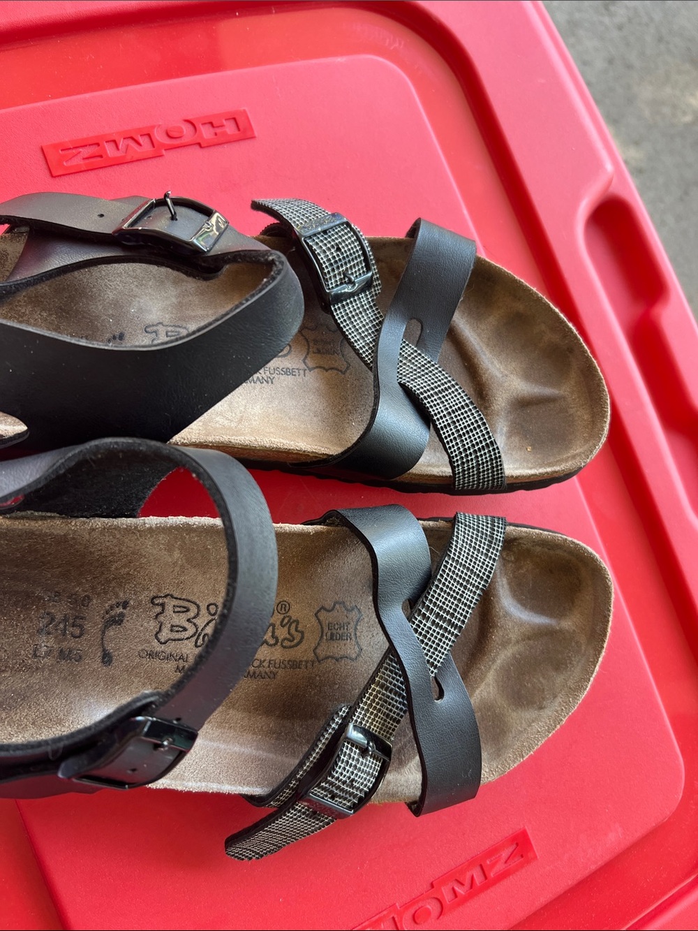 Black womens birkis sandals 38 or 7 - Picture 6 of 8